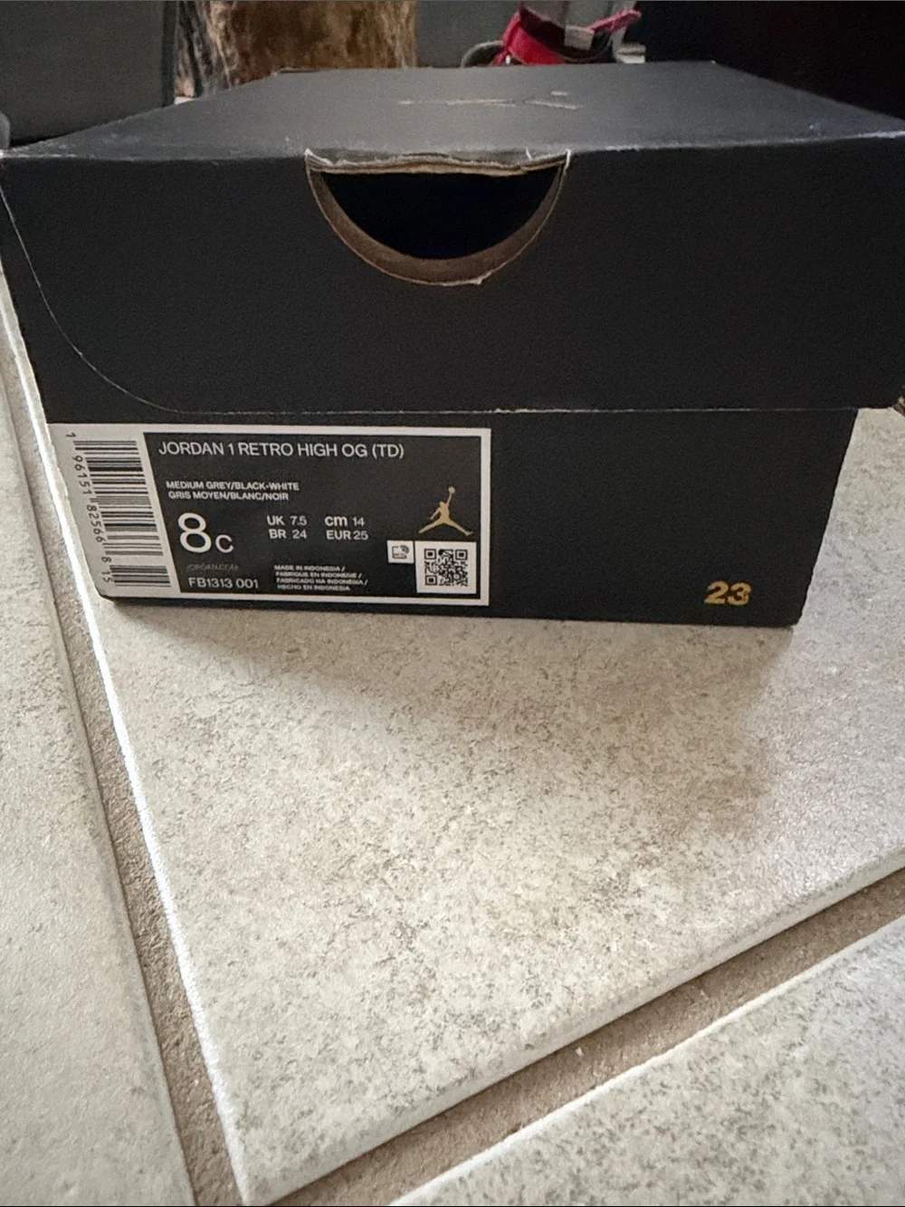 Jordan 1 Retro High OG Medium Grey/Black and White with Pony Hair Detail